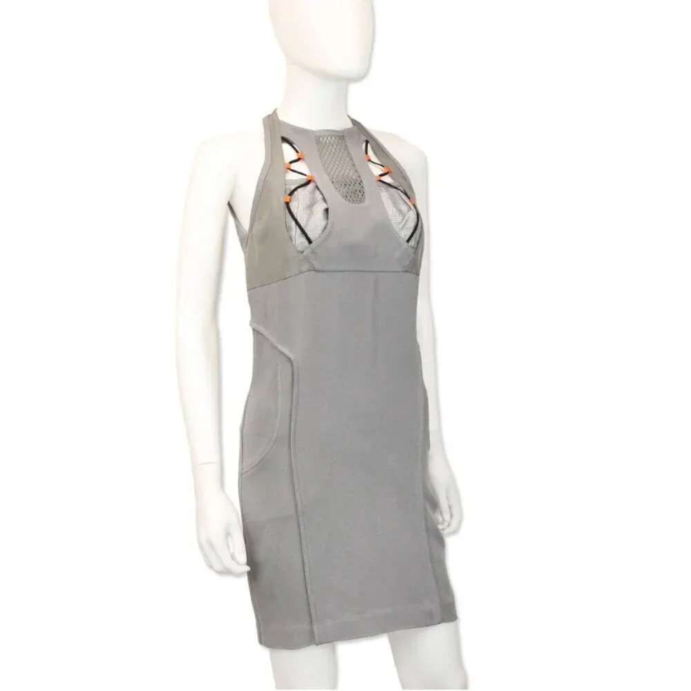 Gucci Vintage Runway S/S 2010 Sci-Fi Halter Mini Dress S IT 40 Grey MSRP $2150 - Picture 6 of 12